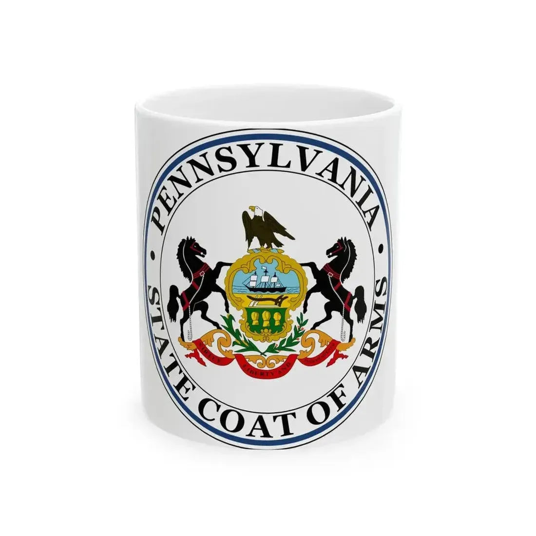 Coat of arms of Pennsylvania - White Coffee Mug 11oz - Go Mug Yourself