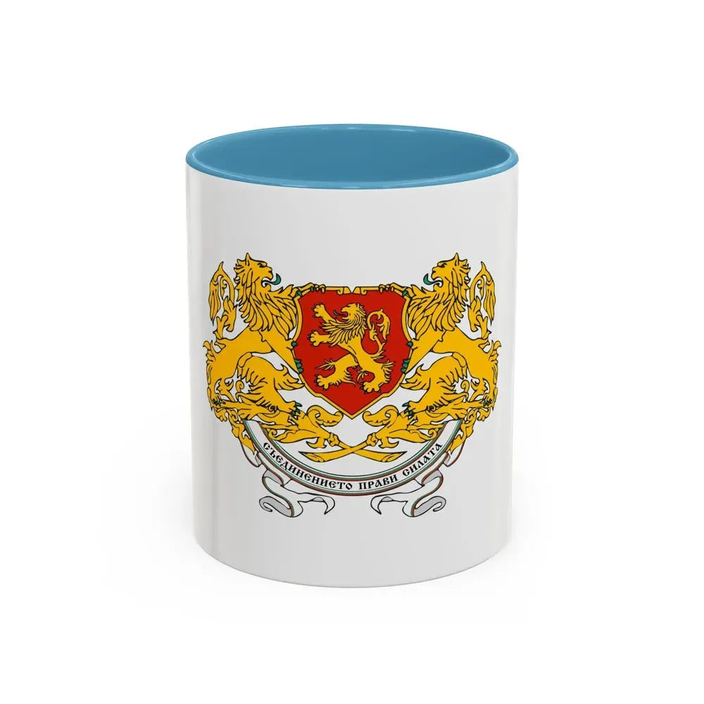 Coat of arms of People's Republic of Bulgaria (1946-1948) - Accent Coffee Mug 11oz Light Blue - Go Mug Yourself