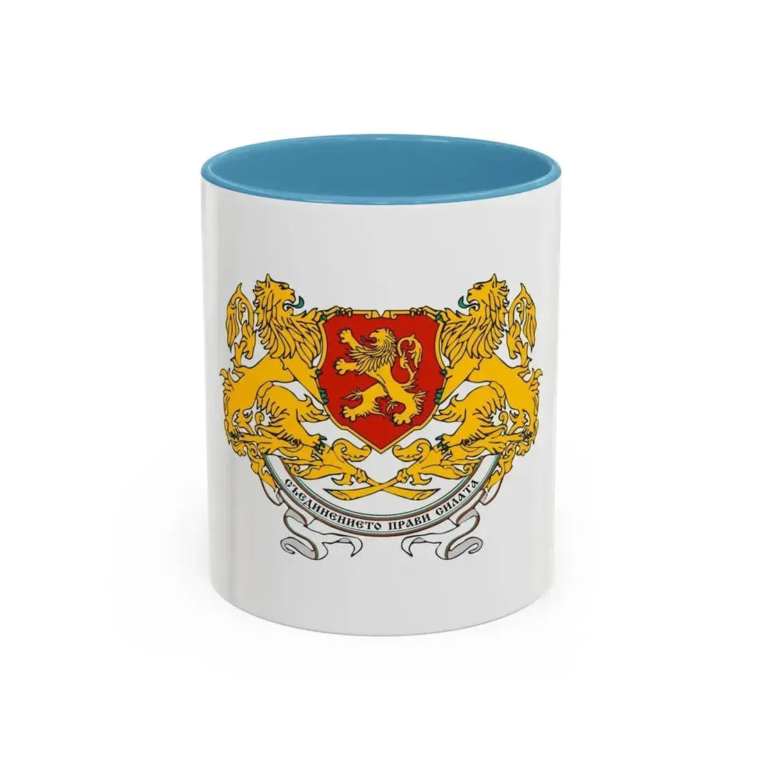 Coat of arms of People's Republic of Bulgaria (1946-1948) - Accent Coffee Mug 11oz Light Blue - Go Mug Yourself