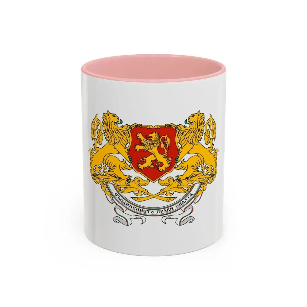 Coat of arms of People's Republic of Bulgaria (1946-1948) - Accent Coffee Mug 11oz Pink - Go Mug Yourself