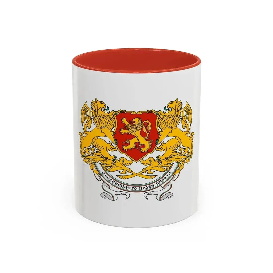 Coat of arms of People's Republic of Bulgaria (1946-1948) - Accent Coffee Mug 11oz Red - Go Mug Yourself