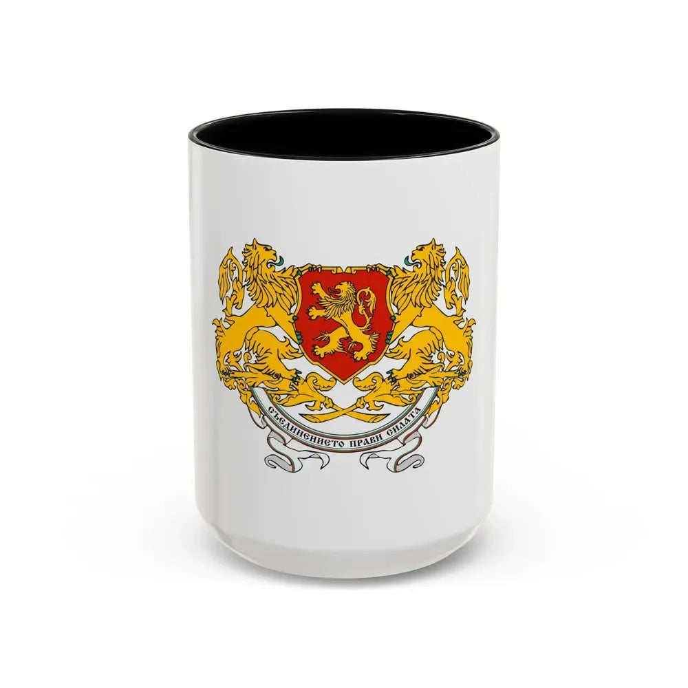 Coat of arms of People's Republic of Bulgaria (1946-1948) - Accent Coffee Mug 15oz Black - Go Mug Yourself