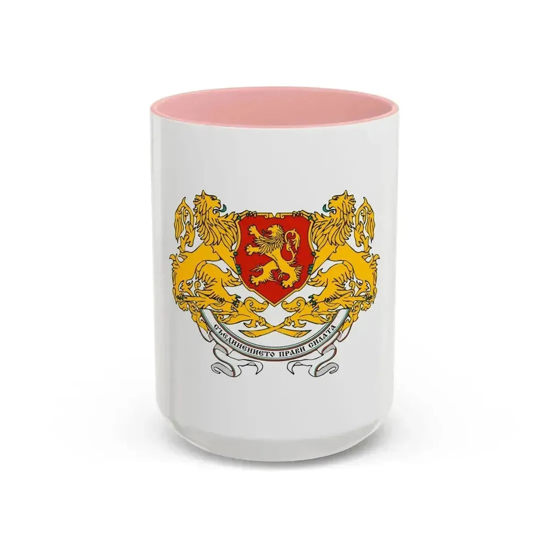 Coat of arms of People's Republic of Bulgaria (1946-1948) - Accent Coffee Mug 15oz Pink - Go Mug Yourself