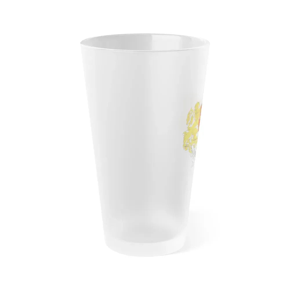 Coat of arms of People's Republic of Bulgaria (1946-1948) - Frosted Pint Glass 16oz - Go Mug Yourself