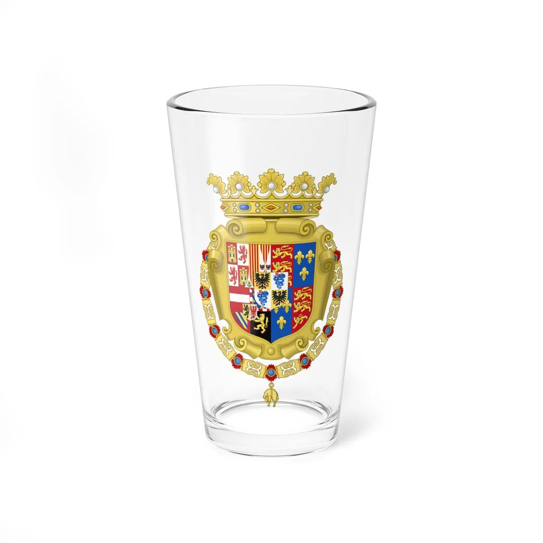 Coat of Arms of Philip II of Spain as Monarch of Milan 1554-1558 (Italy) (Coat of Arms) Pint Glass 16oz 16oz - Go Mug Yourself