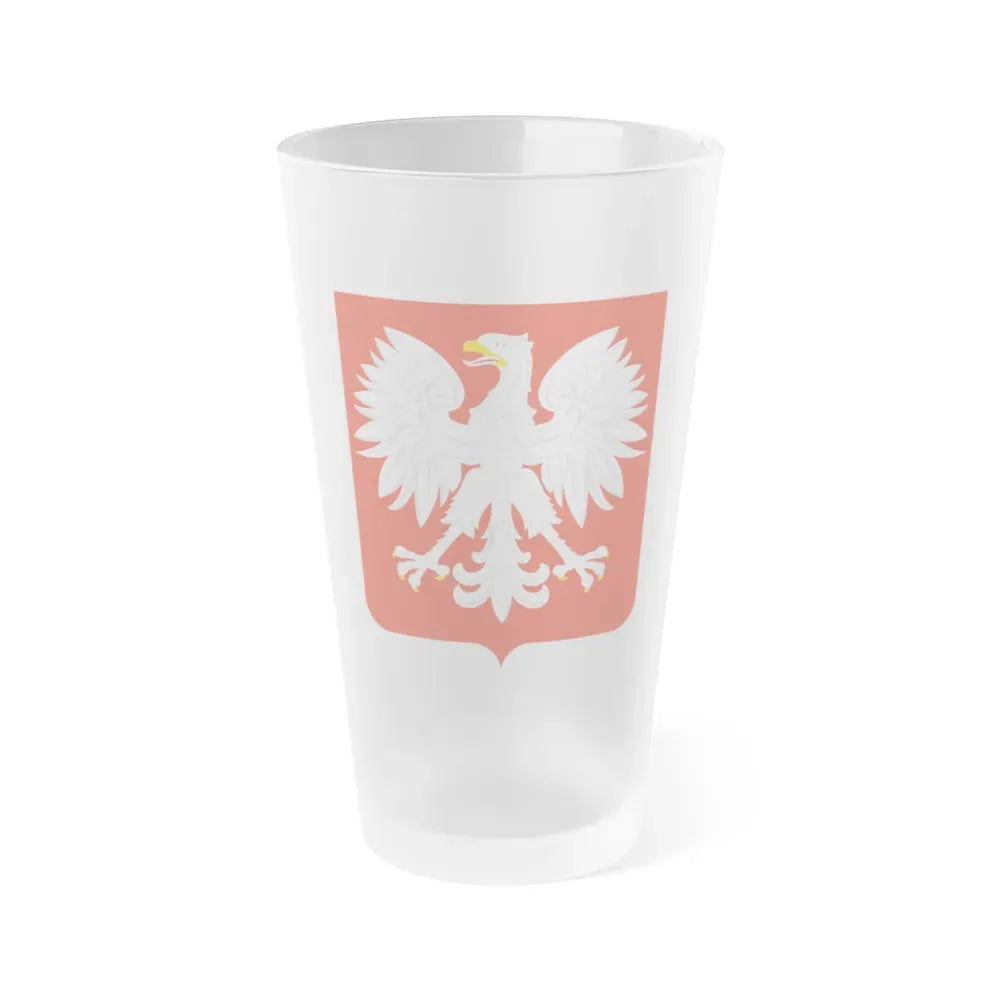Coat of arms of Poland (1955-1980) - Frosted Pint Glass 16oz Default Title - Go Mug Yourself