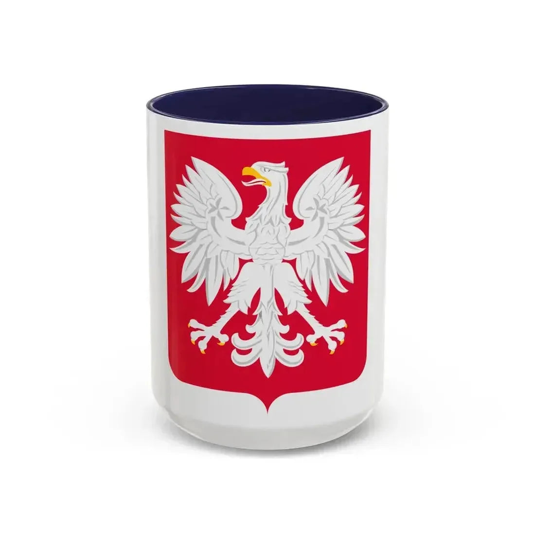 Coat of arms of Poland (1980-1990) - Accent Coffee Mug 15oz Navy - Go Mug Yourself