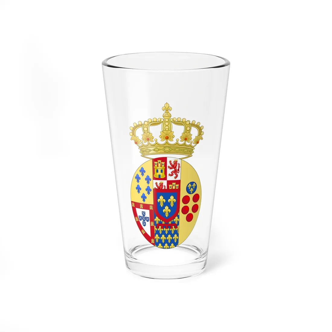 Coat of Arms of Princes of the Royal House of the Two Sicilies (Italy) (Coat of Arms) Pint Glass 16oz 16oz - Go Mug Yourself