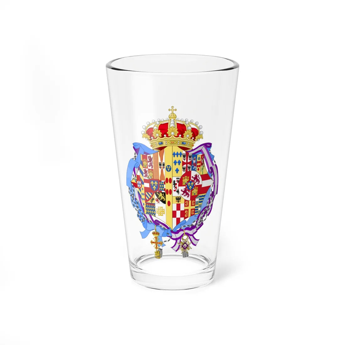 Coat of arms of Princess Alicia of Bourbon-Parma 1964-2017 (Italy) (Coat of Arms) Pint Glass 16oz 16oz - Go Mug Yourself