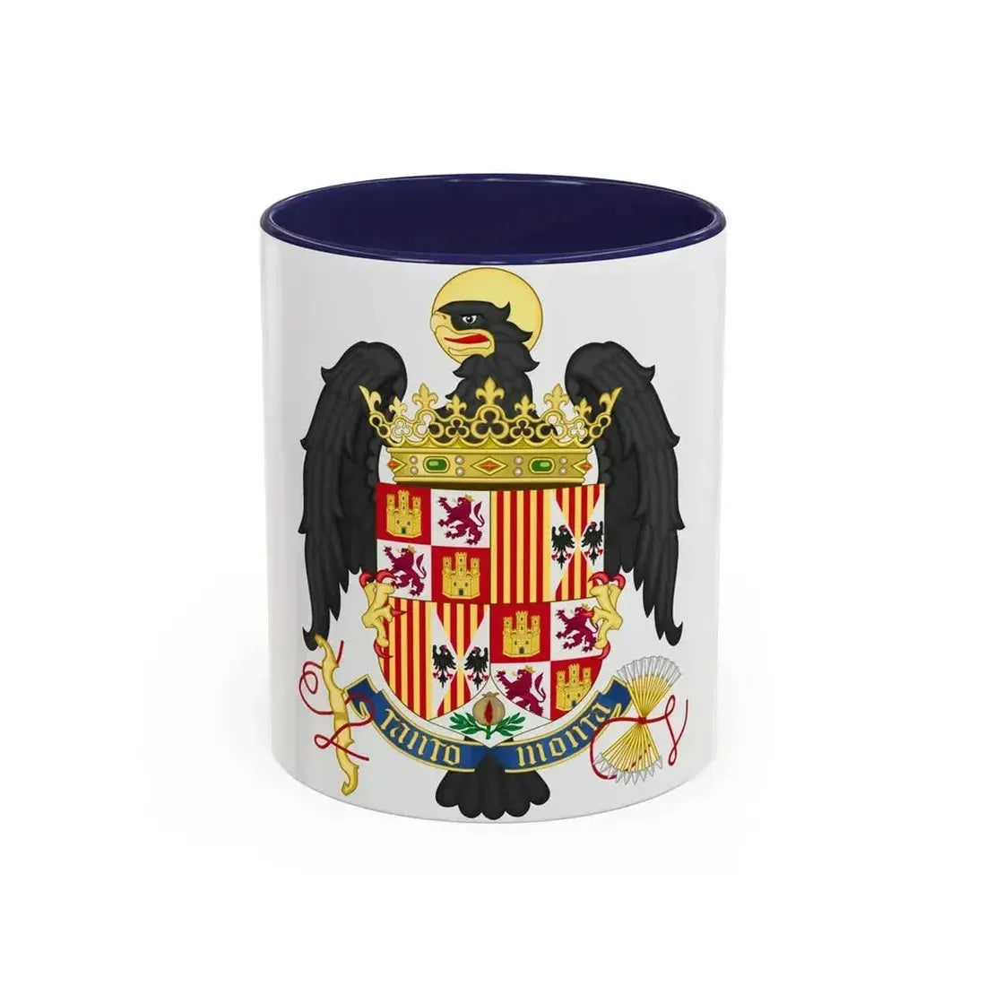 Coat of Arms of Queen Isabella of Castile (1492-1504) - Accent Coffee Mug 11oz Navy - Go Mug Yourself