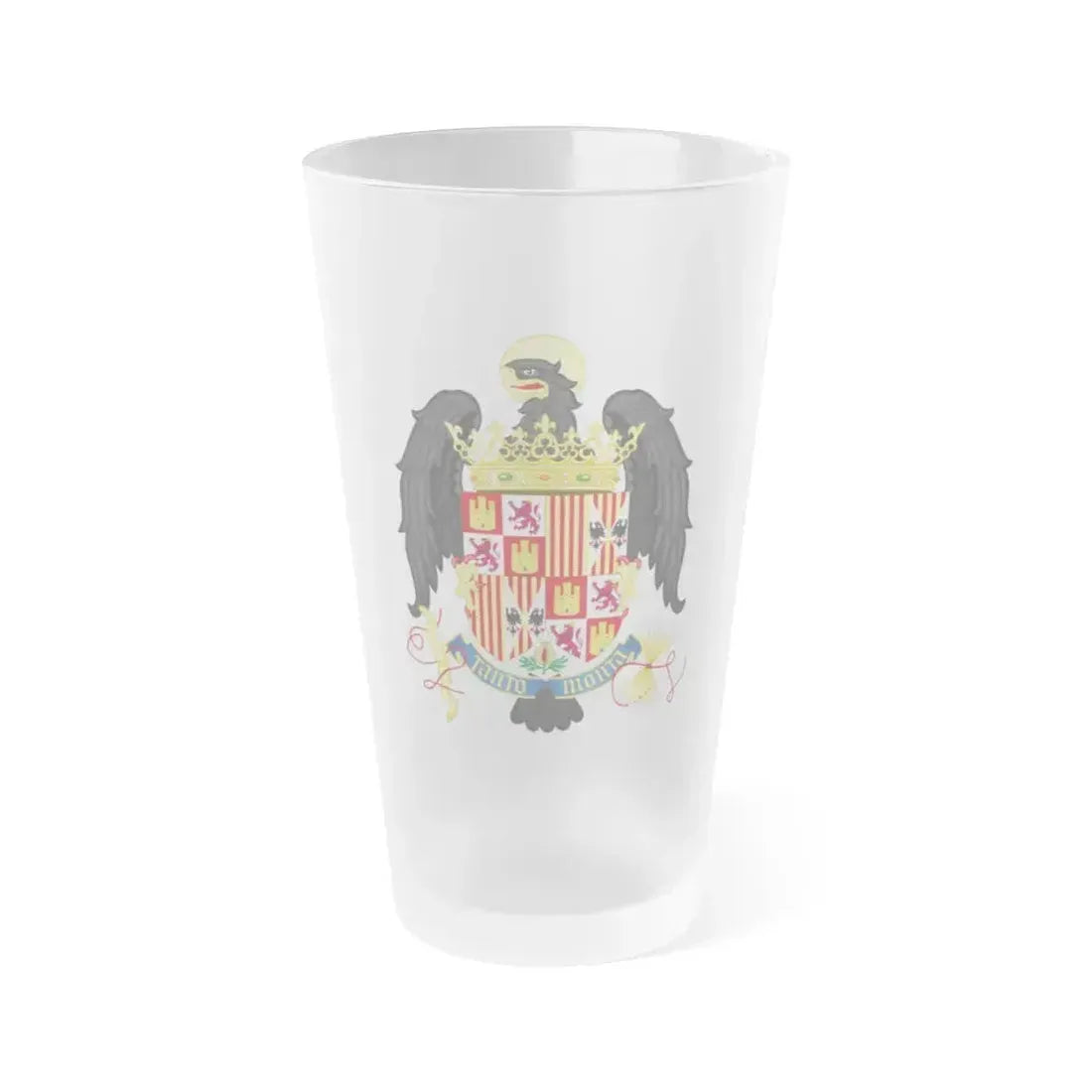 Coat of Arms of Queen Isabella of Castile (1492-1504) - Frosted Pint Glass 16oz 16oz Frosted - Go Mug Yourself