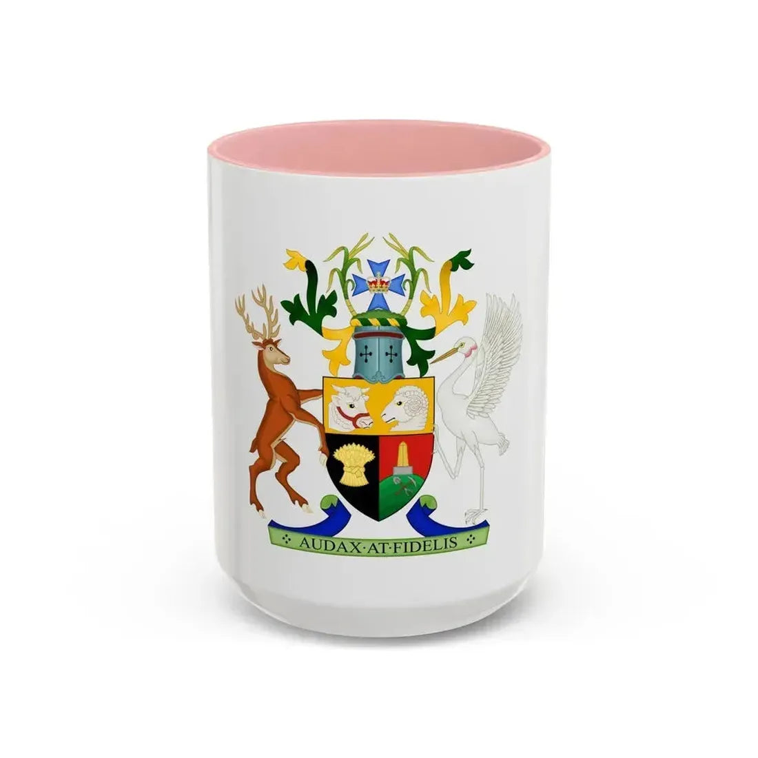 Coat of Arms of Queensland - Accent Coffee Mug 15oz Pink - Go Mug Yourself