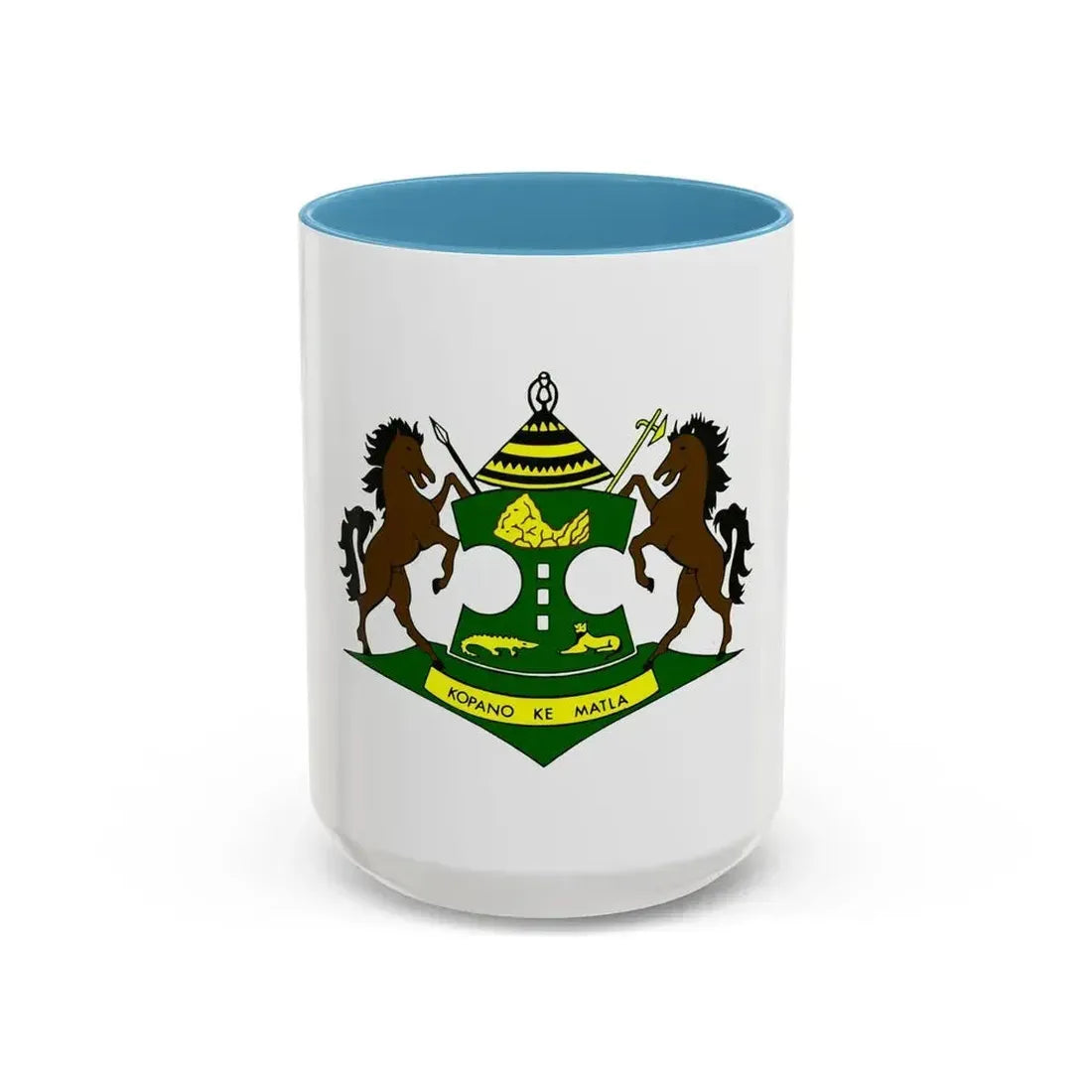 Coat of arms of QwaQwa - Accent Coffee Mug 15oz Light Blue - Go Mug Yourself