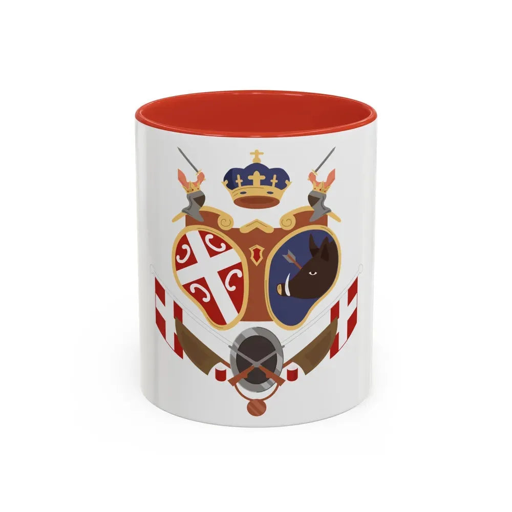 Coat of arms of Revolutionary Serbia - Accent Coffee Mug 11oz Red - Go Mug Yourself