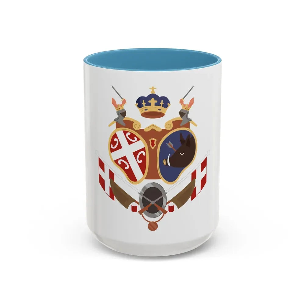 Coat of arms of Revolutionary Serbia - Accent Coffee Mug 15oz Light Blue - Go Mug Yourself