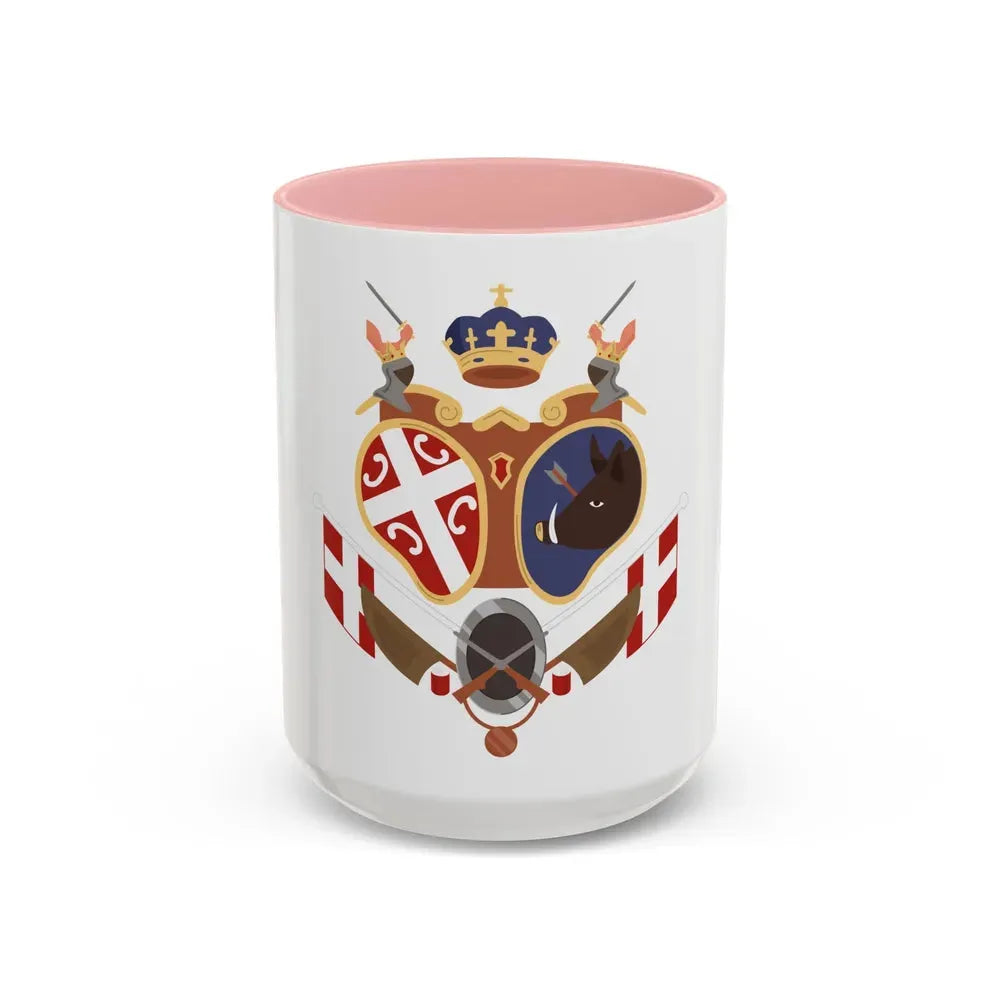 Coat of arms of Revolutionary Serbia - Accent Coffee Mug 15oz Pink - Go Mug Yourself