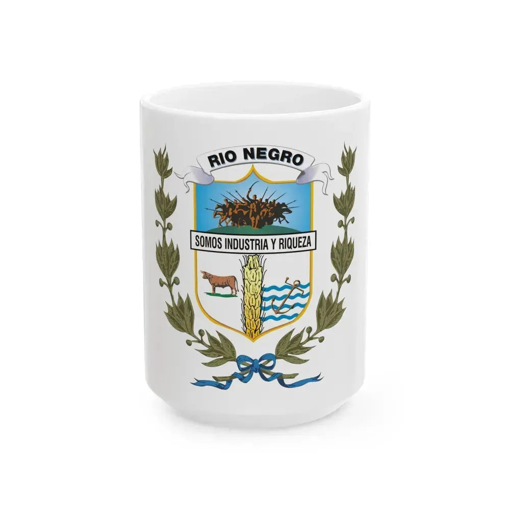Coat of arms of Rio Negro Department - White Coffee Mug 15oz - Go Mug Yourself