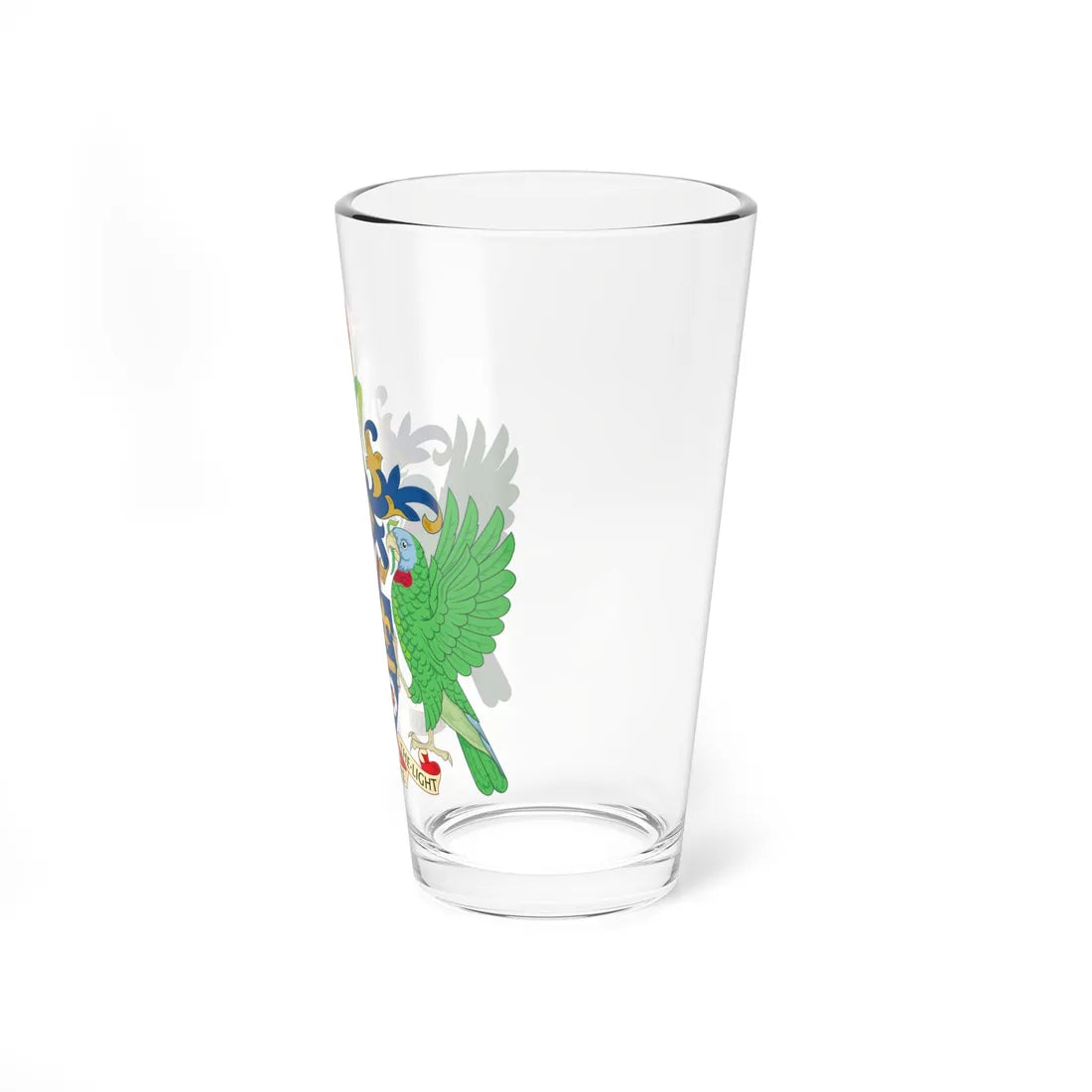 Coat of arms of Saint Lucia rendition (Saint Lucia) (Coat of Arms) Pint Glass 16oz - Go Mug Yourself