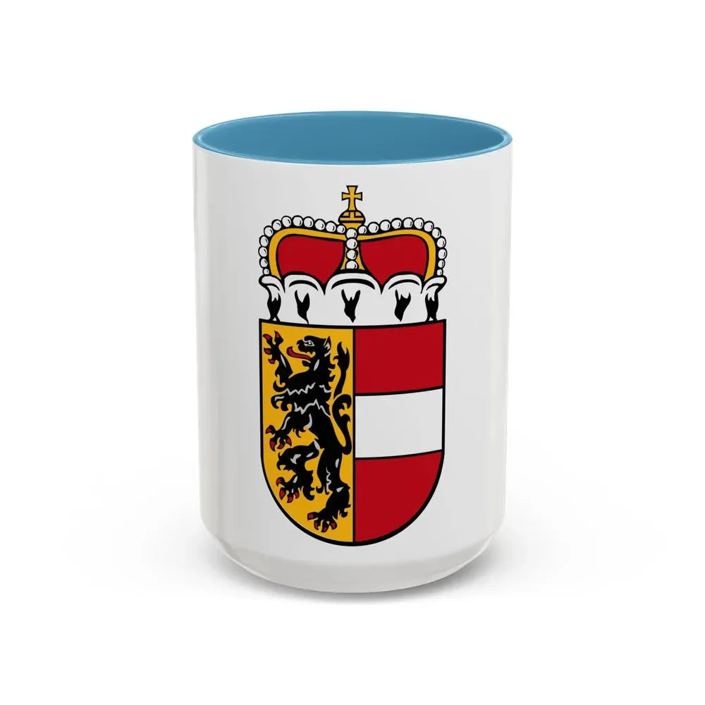 Coat of Arms of Salzburg Austria - Accent Coffee Mug 15oz Light Blue - Go Mug Yourself
