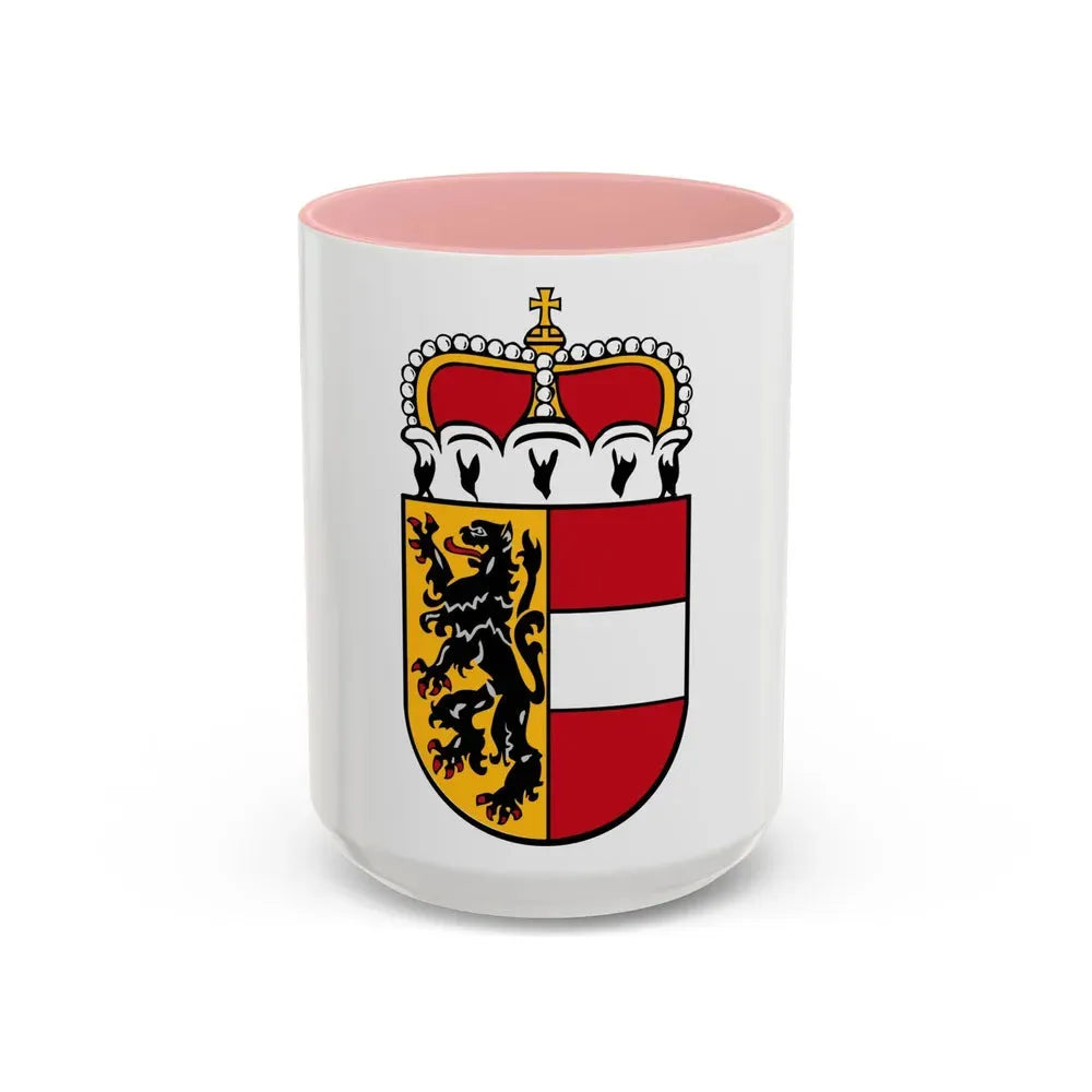 Coat of Arms of Salzburg Austria - Accent Coffee Mug 15oz Pink - Go Mug Yourself