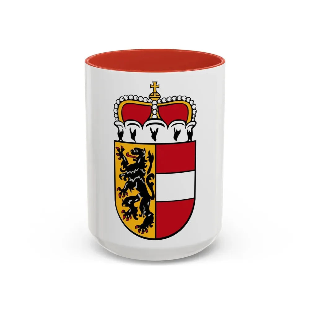 Coat of Arms of Salzburg Austria - Accent Coffee Mug 15oz Red - Go Mug Yourself
