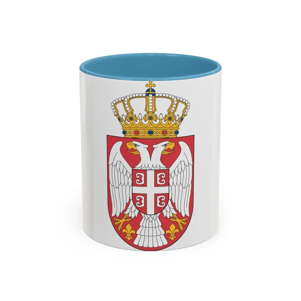 Coat of arms of Serbia 2 - Accent Coffee Mug 11oz Light Blue - Go Mug Yourself