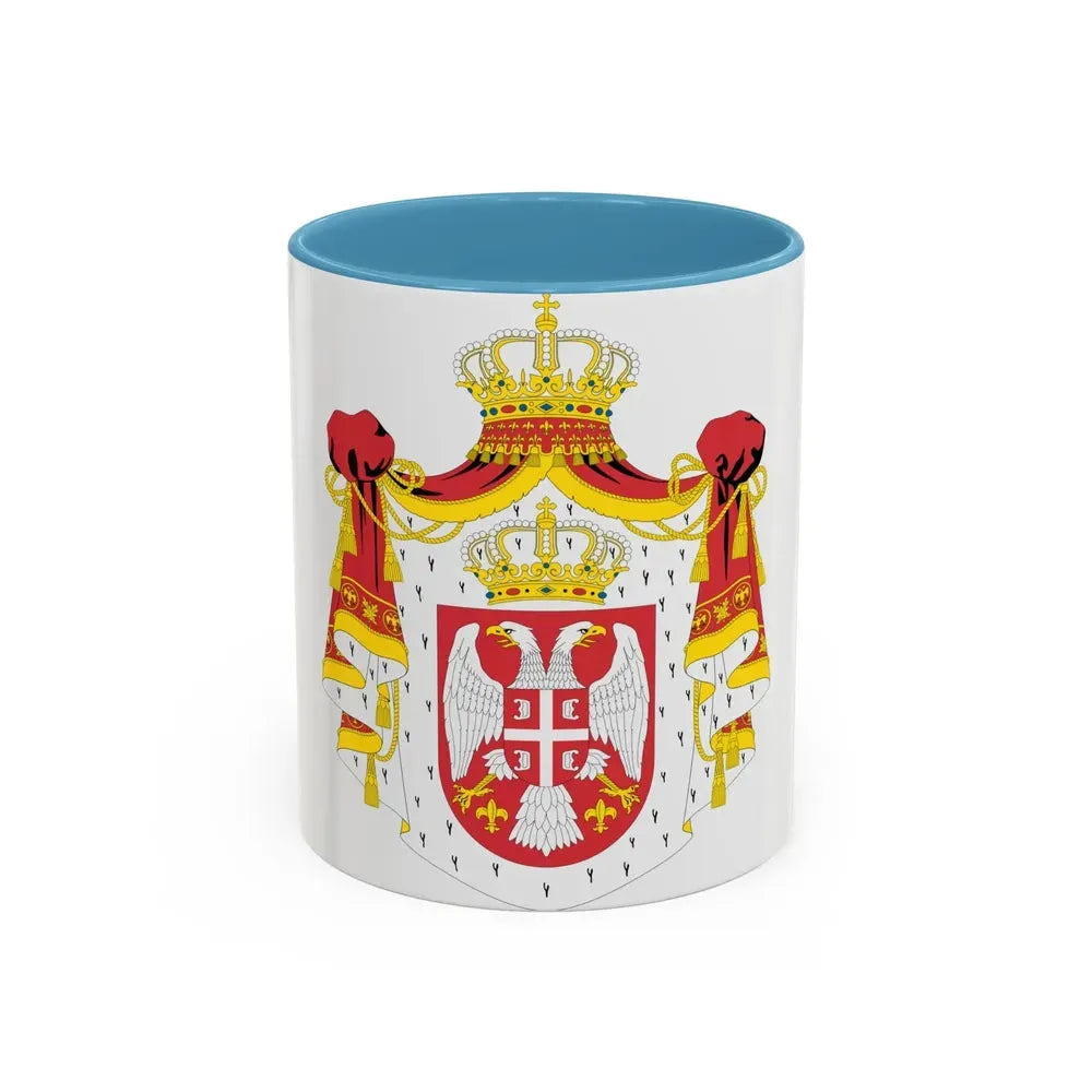 Coat of arms of Serbia (2004-2010) - Accent Coffee Mug 11oz Light Blue - Go Mug Yourself