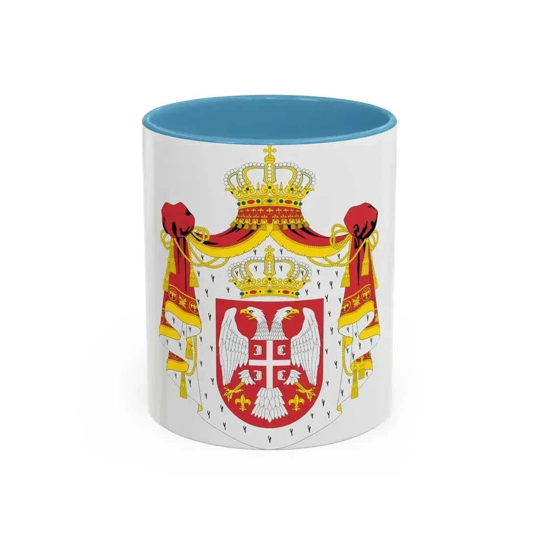 Coat of arms of Serbia (2004-2010) - Accent Coffee Mug 11oz Light Blue - Go Mug Yourself