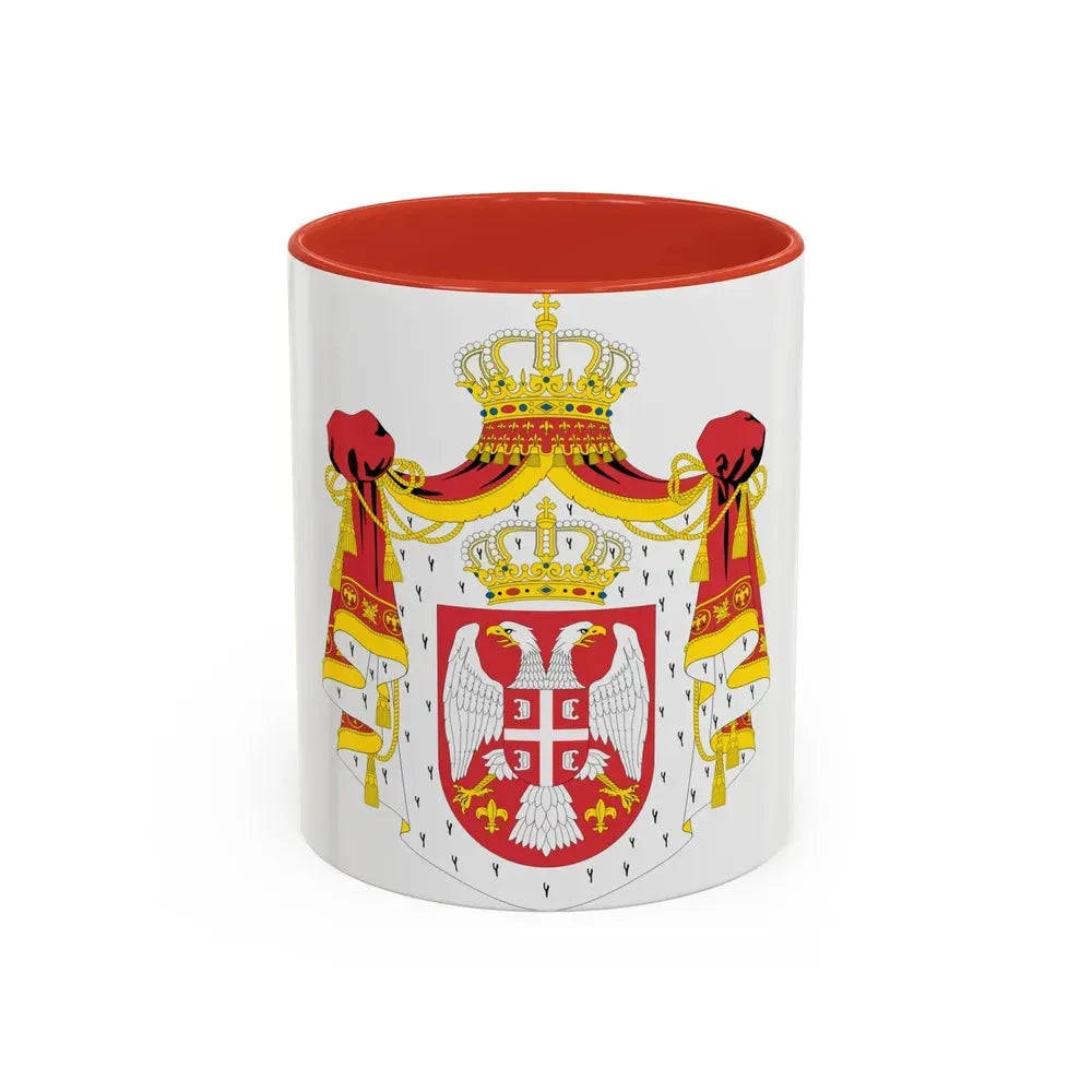 Coat of arms of Serbia (2004-2010) - Accent Coffee Mug 11oz Red - Go Mug Yourself