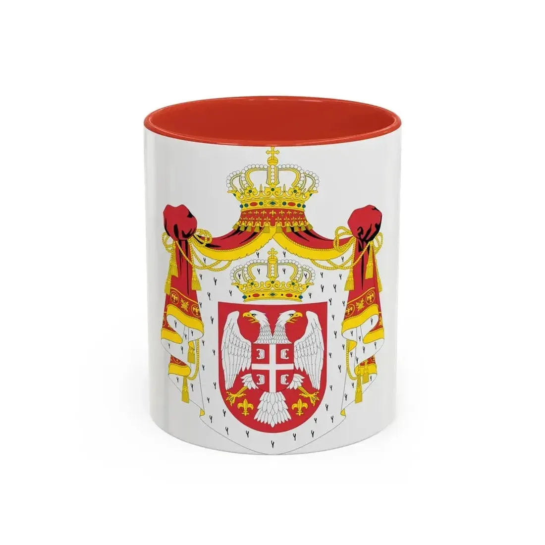 Coat of arms of Serbia (2004-2010) - Accent Coffee Mug 11oz Red - Go Mug Yourself
