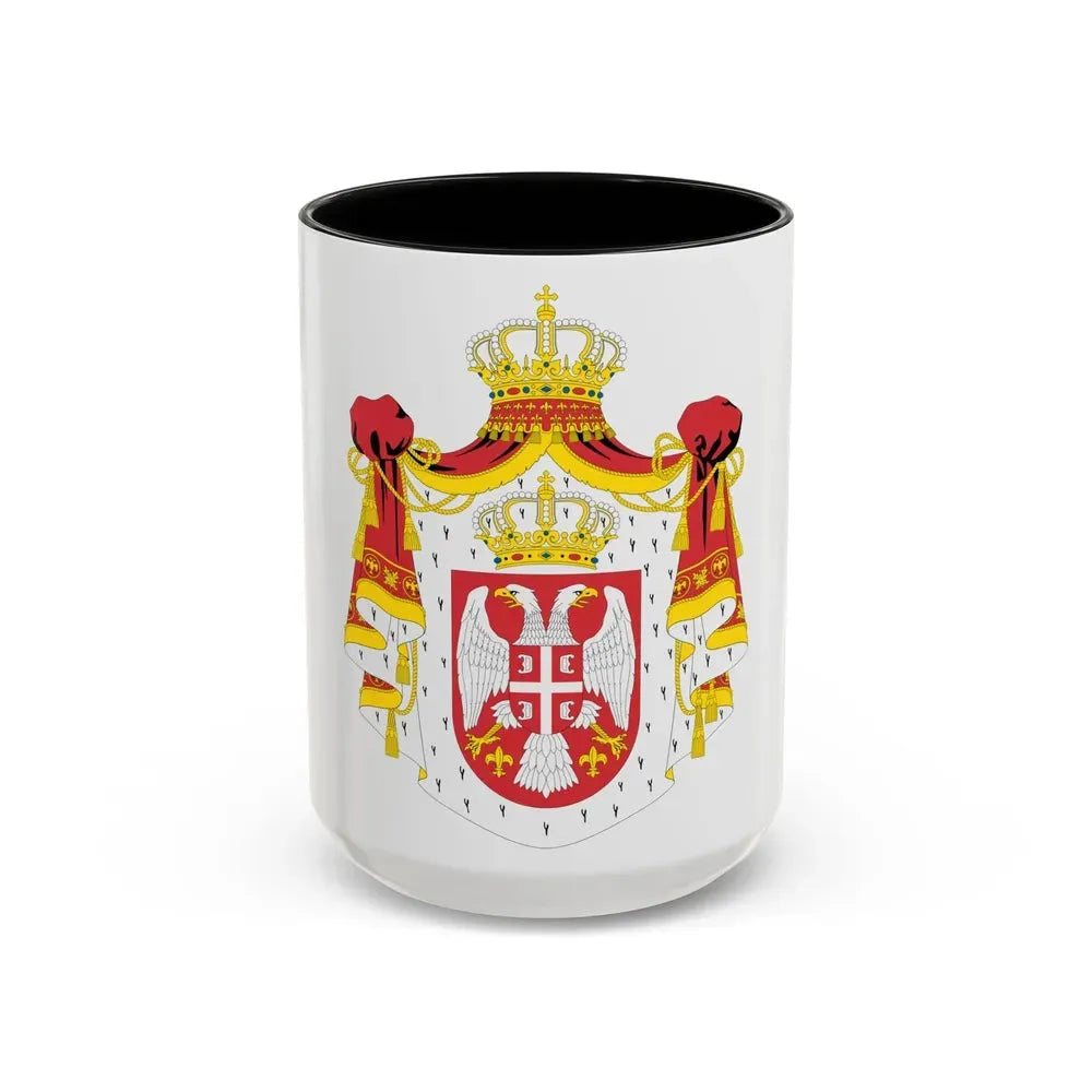 Coat of arms of Serbia (2004-2010) - Accent Coffee Mug 15oz Black - Go Mug Yourself