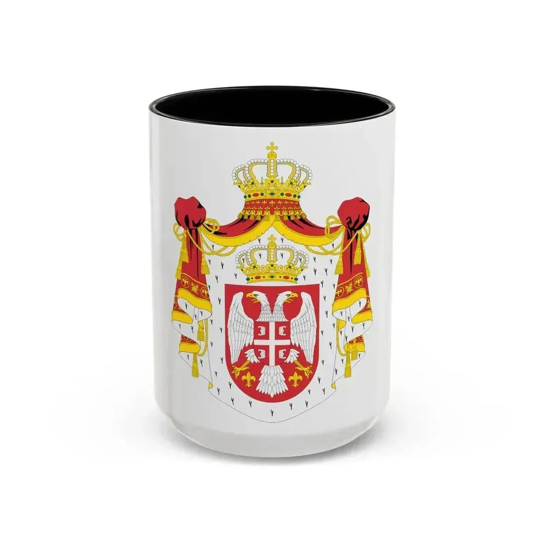Coat of arms of Serbia (2004-2010) - Accent Coffee Mug 15oz Black - Go Mug Yourself