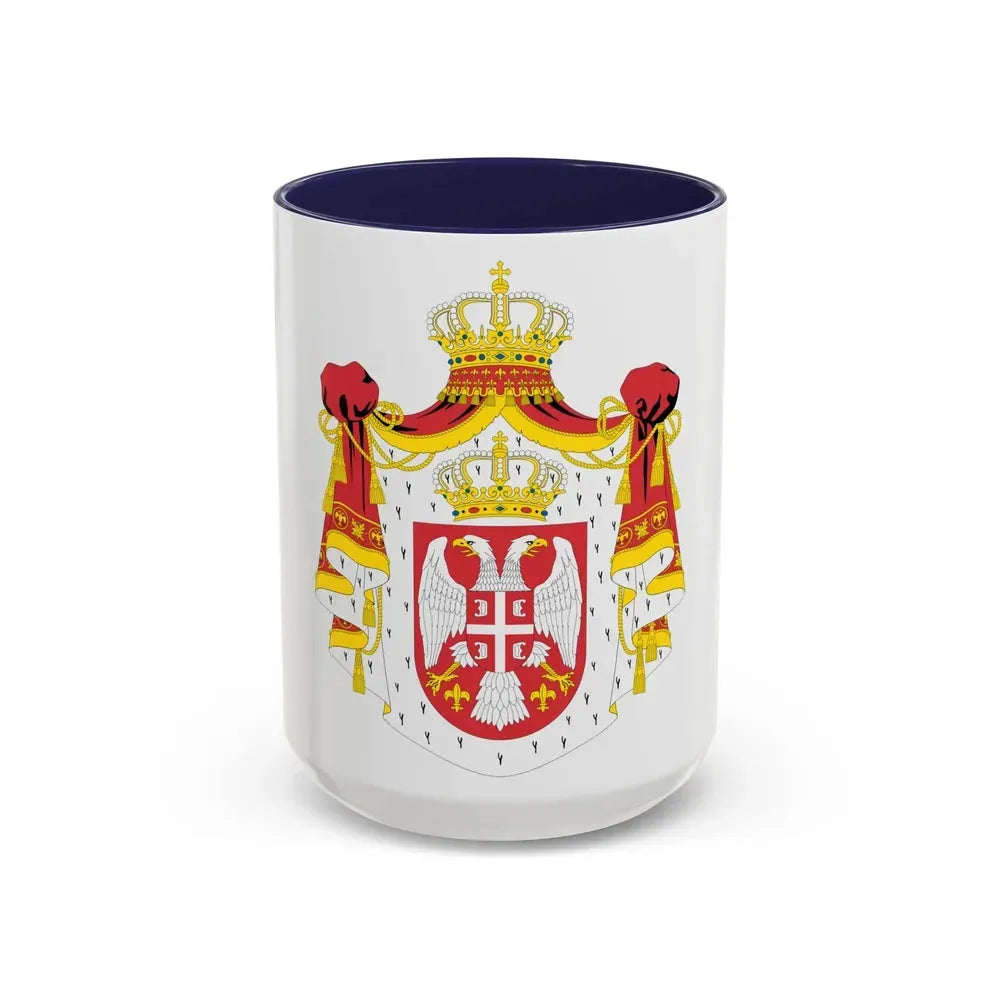 Coat of arms of Serbia (2004-2010) - Accent Coffee Mug 15oz Navy - Go Mug Yourself