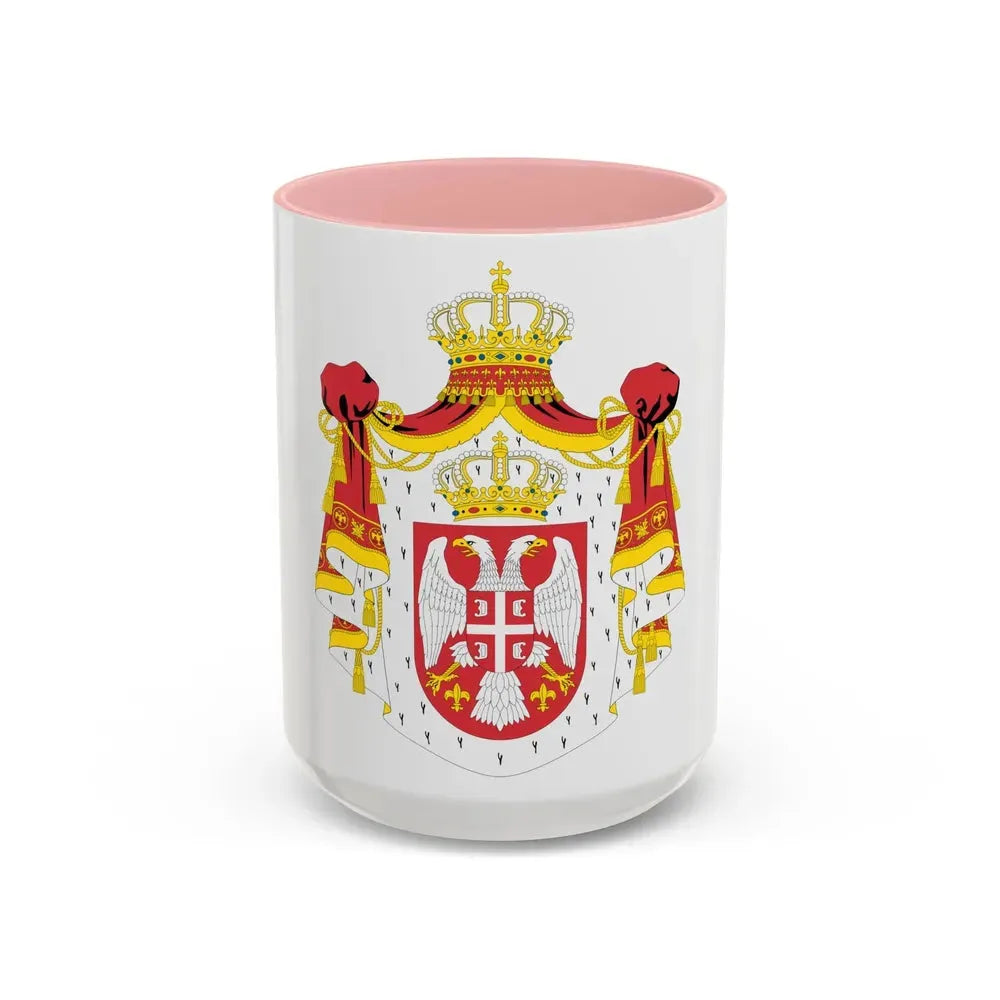 Coat of arms of Serbia (2004-2010) - Accent Coffee Mug 15oz Pink - Go Mug Yourself