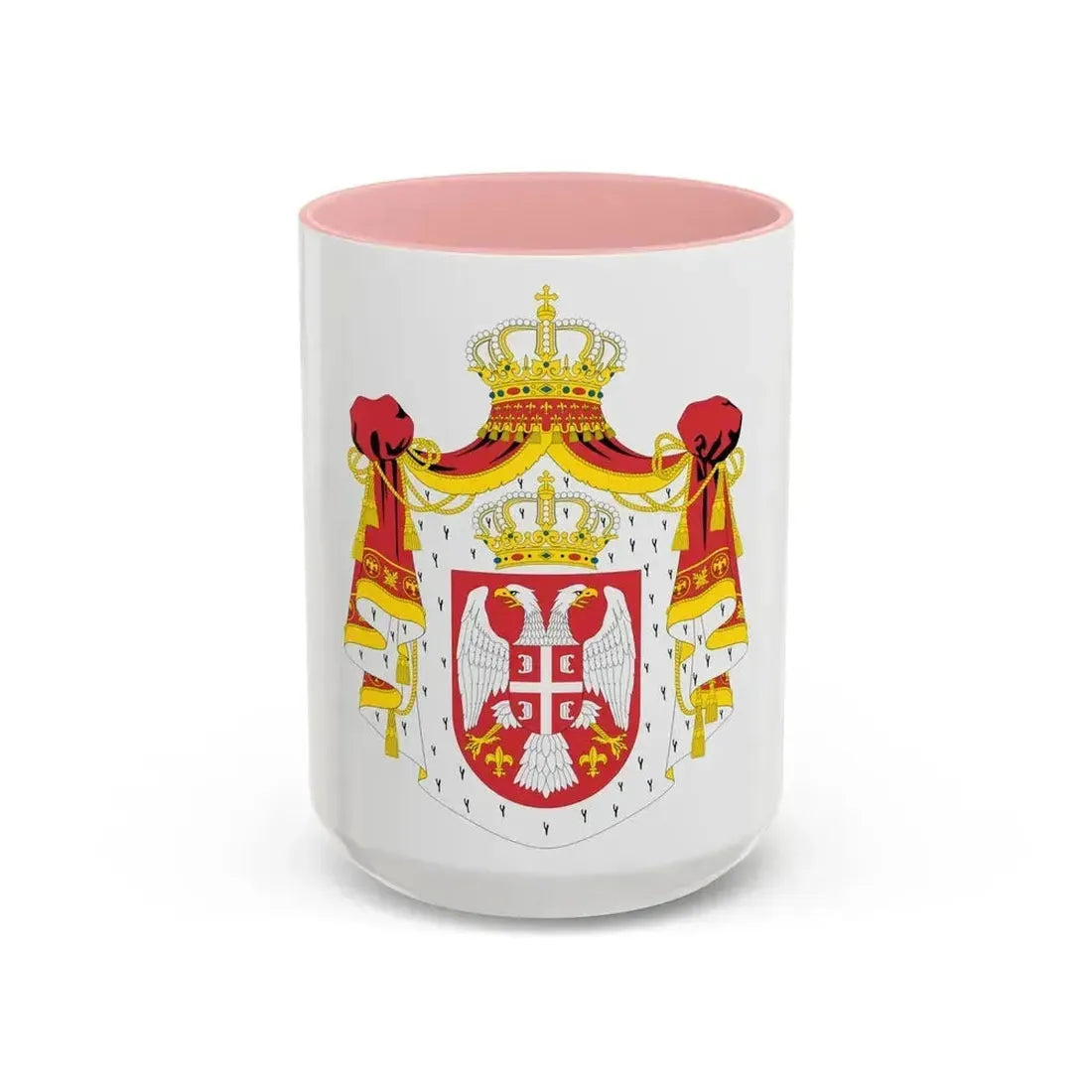 Coat of arms of Serbia (2004-2010) - Accent Coffee Mug 15oz Pink - Go Mug Yourself