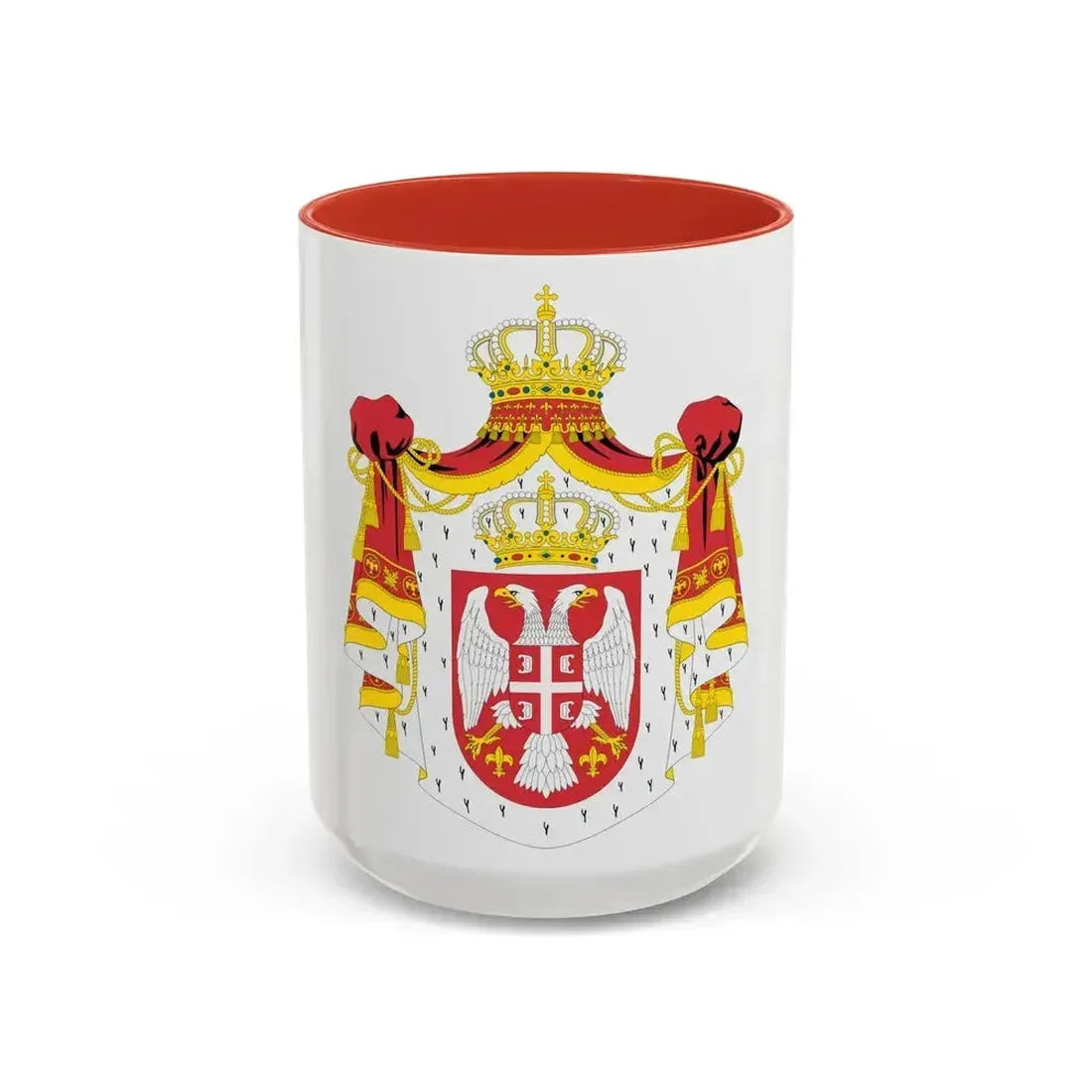 Coat of arms of Serbia (2004-2010) - Accent Coffee Mug 15oz Red - Go Mug Yourself