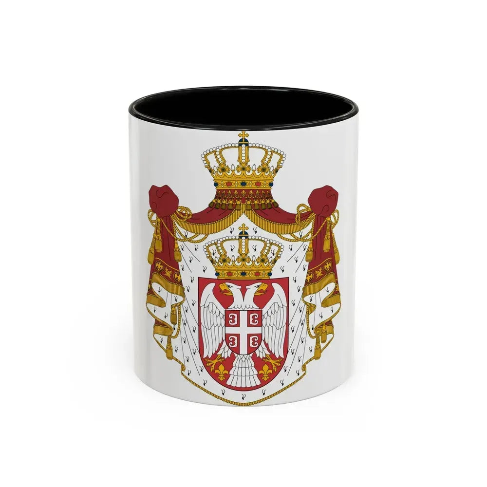 Coat of arms of Serbia - Accent Coffee Mug 11oz Black - Go Mug Yourself