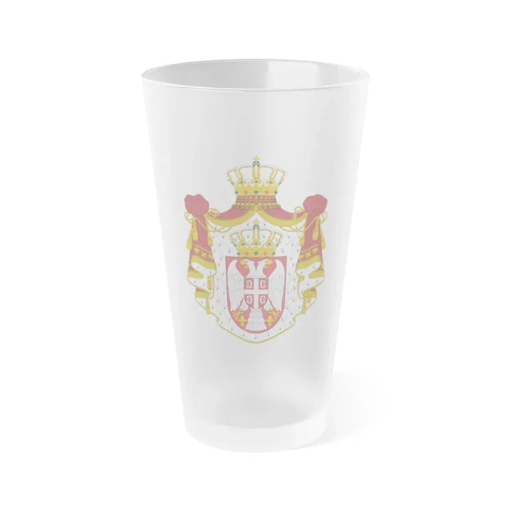 Coat of arms of Serbia - Frosted Pint Glass 16oz Default Title - Go Mug Yourself