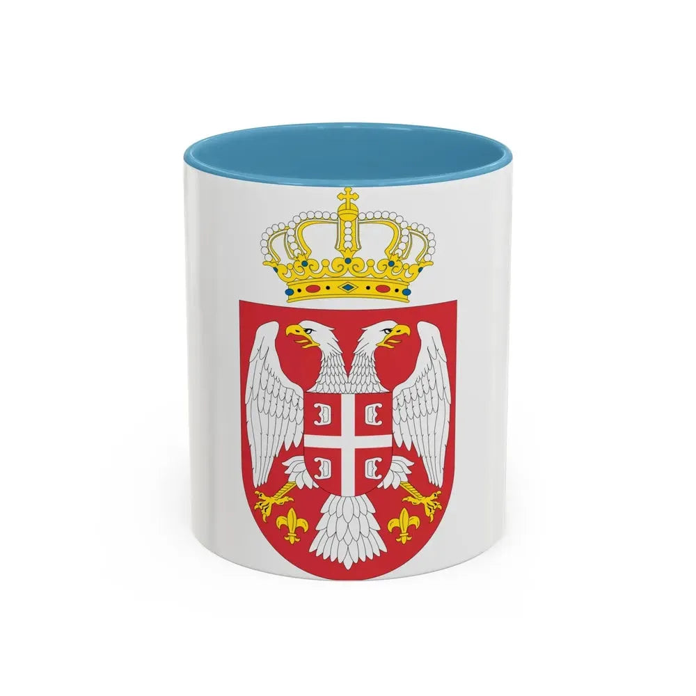 Coat of arms of Serbia small (2004 - 2010) - Accent Coffee Mug 11oz Light Blue - Go Mug Yourself