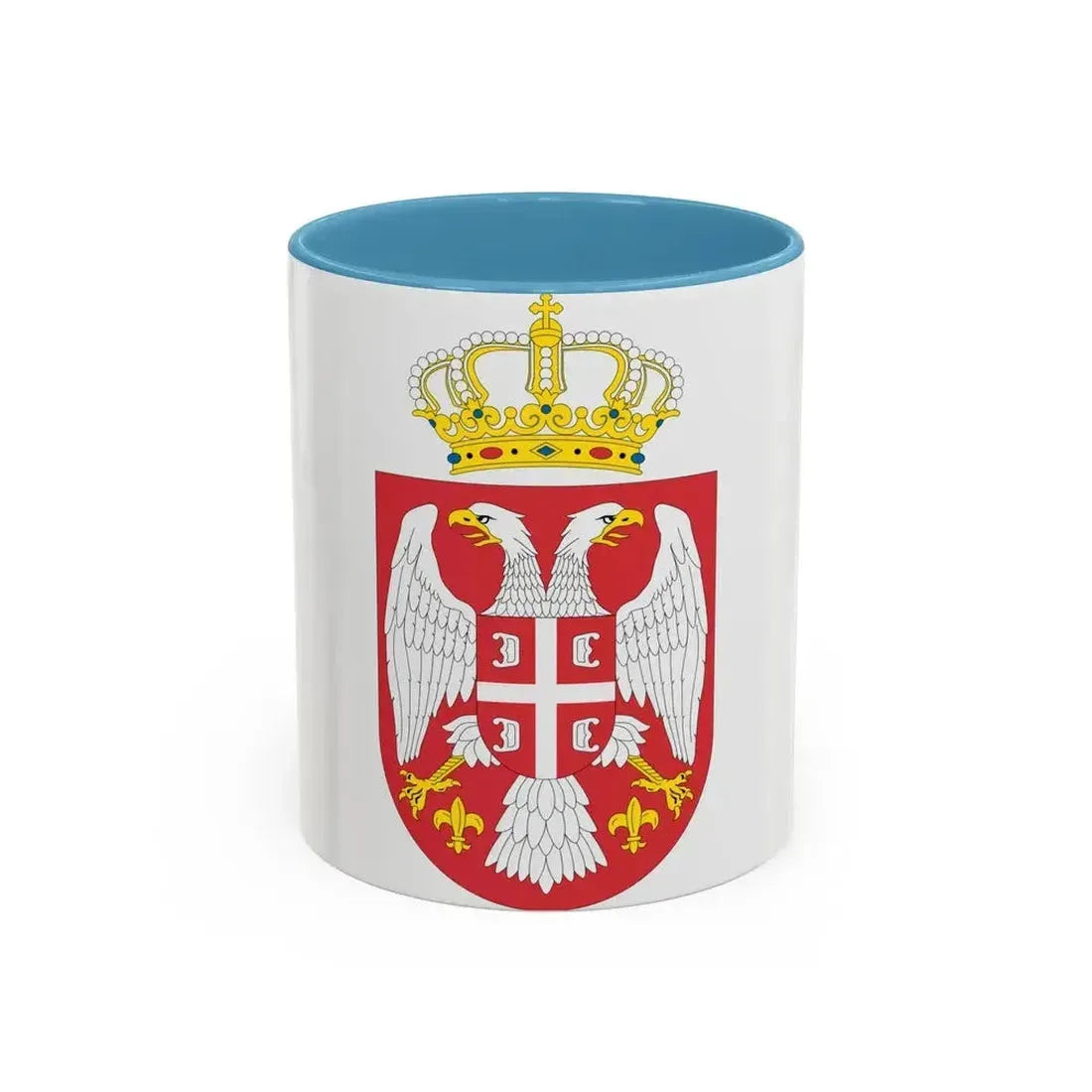 Coat of arms of Serbia small (2004 - 2010) - Accent Coffee Mug 11oz Light Blue - Go Mug Yourself