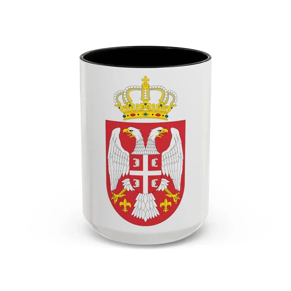 Coat of arms of Serbia small (2004 - 2010) - Accent Coffee Mug 15oz Black - Go Mug Yourself