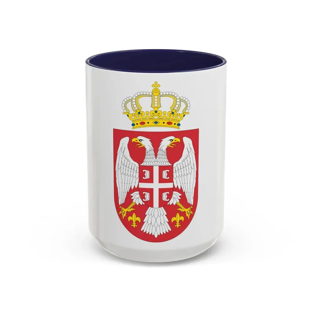 Coat of arms of Serbia small (2004 - 2010) - Accent Coffee Mug 15oz Navy - Go Mug Yourself