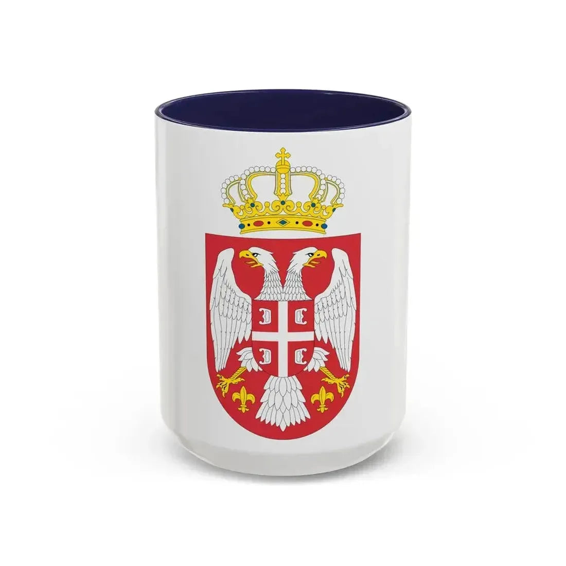 Coat of arms of Serbia small (2004 - 2010) - Accent Coffee Mug 15oz Navy - Go Mug Yourself