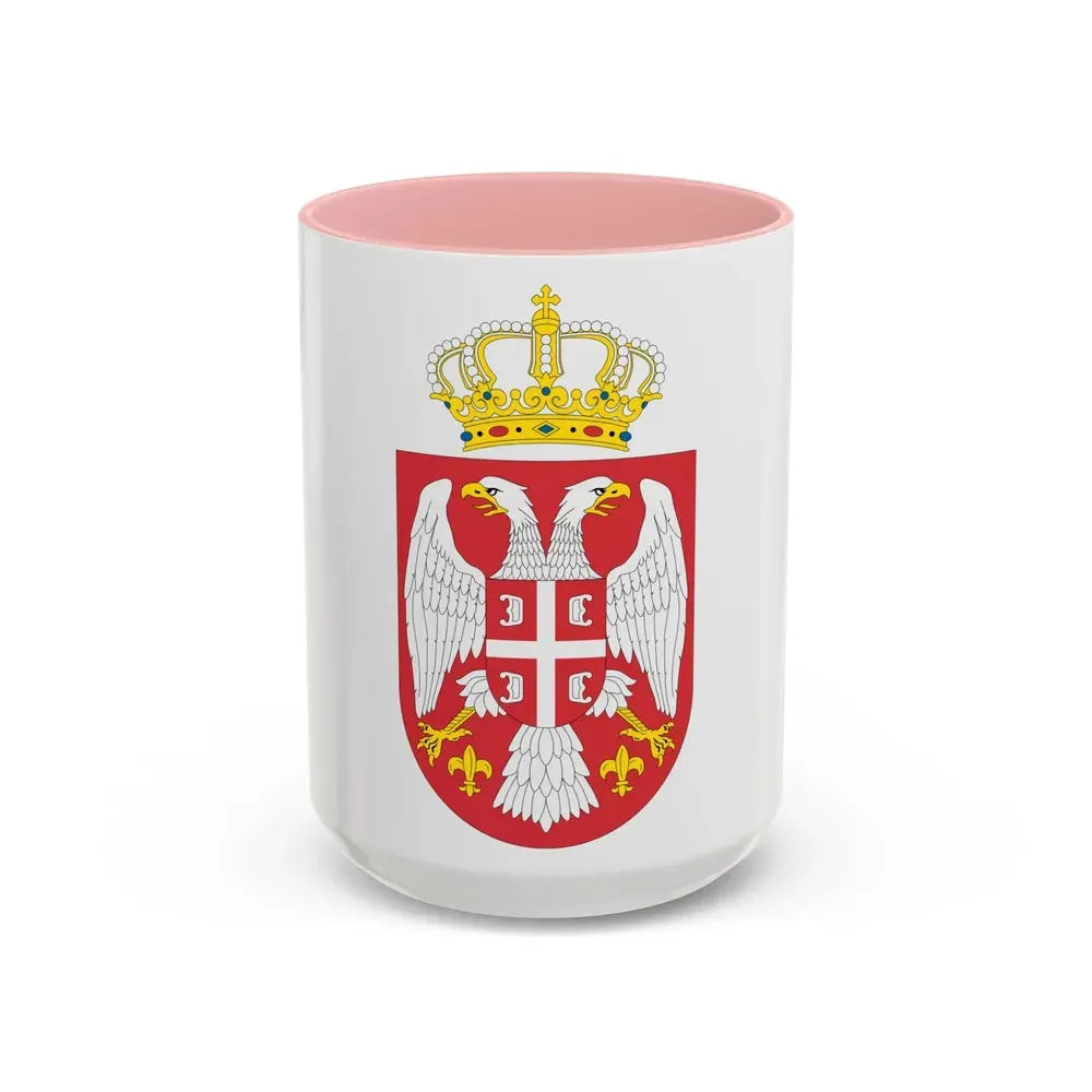 Coat of arms of Serbia small (2004 - 2010) - Accent Coffee Mug 15oz Pink - Go Mug Yourself