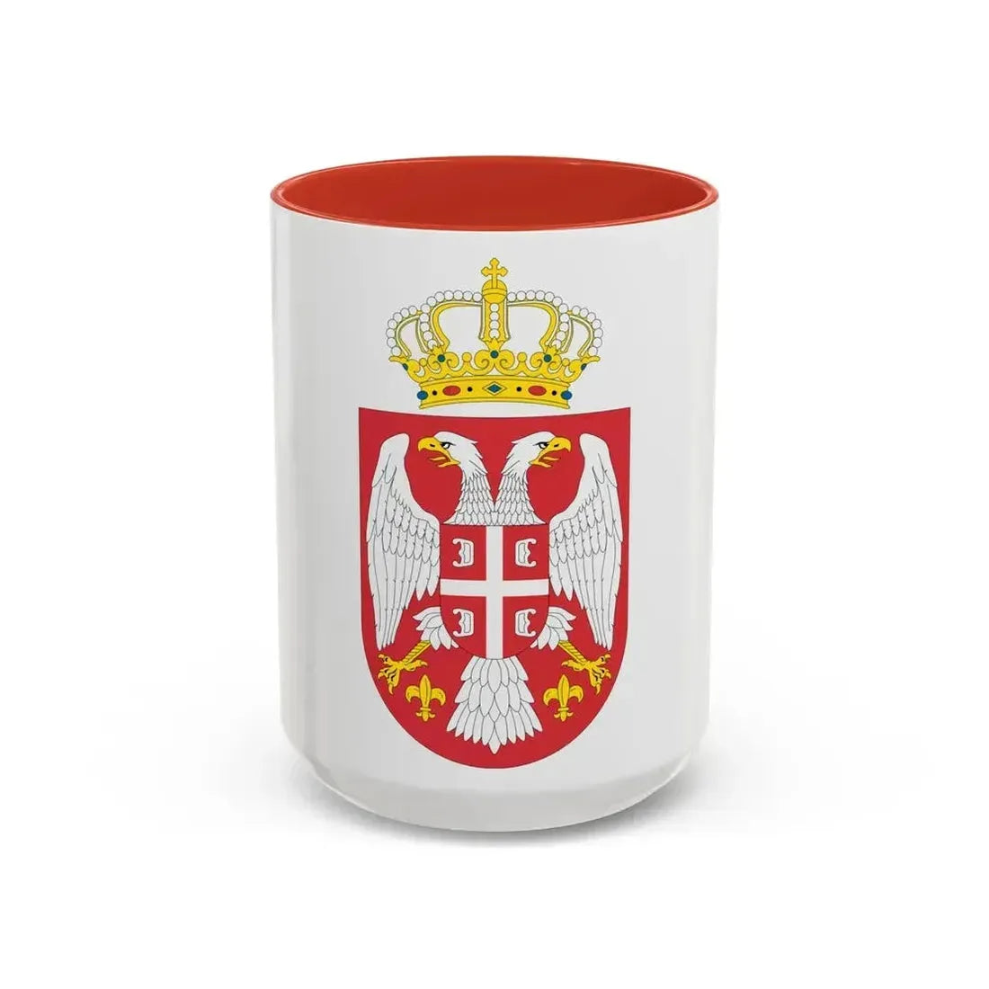 Coat of arms of Serbia small (2004 - 2010) - Accent Coffee Mug 15oz Red - Go Mug Yourself