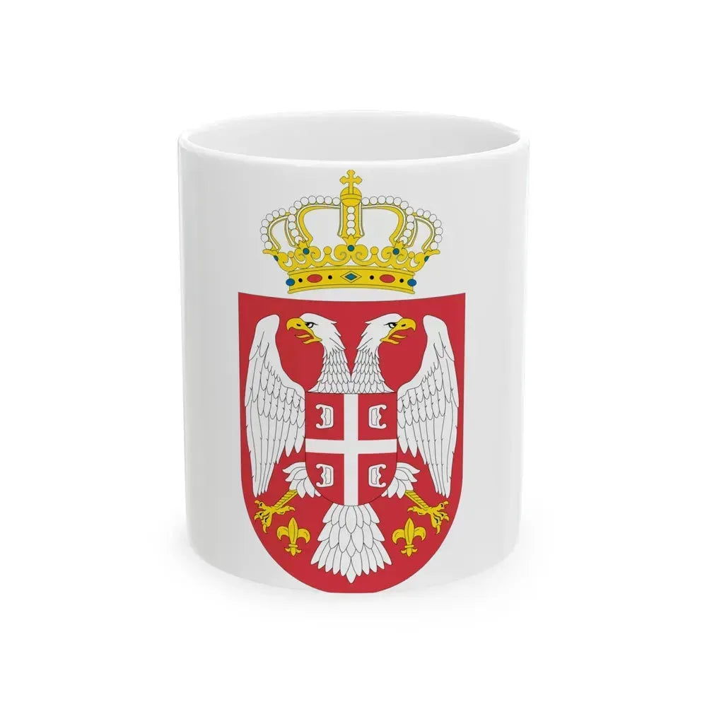 Coat of arms of Serbia small (2004 - 2010) - White Coffee Mug 11oz - Go Mug Yourself