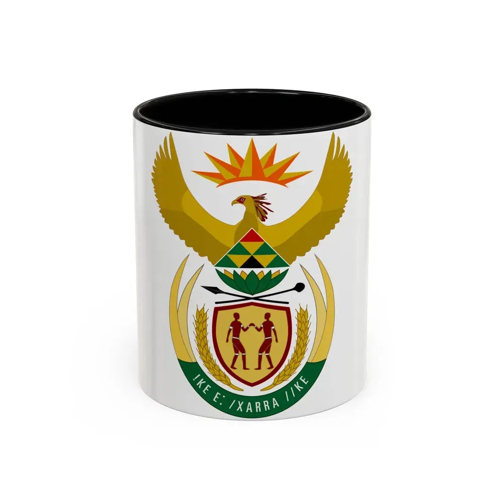 Coat of arms of South Africa - Accent Coffee Mug 11oz Black - Go Mug Yourself