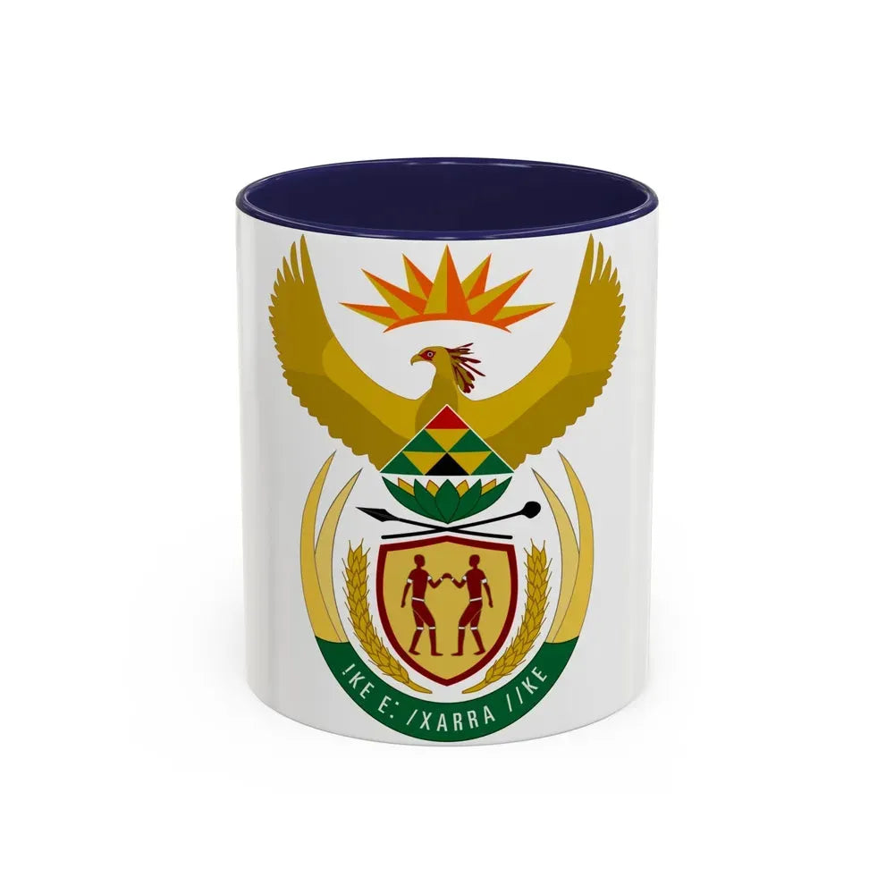 Coat of arms of South Africa - Accent Coffee Mug 11oz Navy - Go Mug Yourself