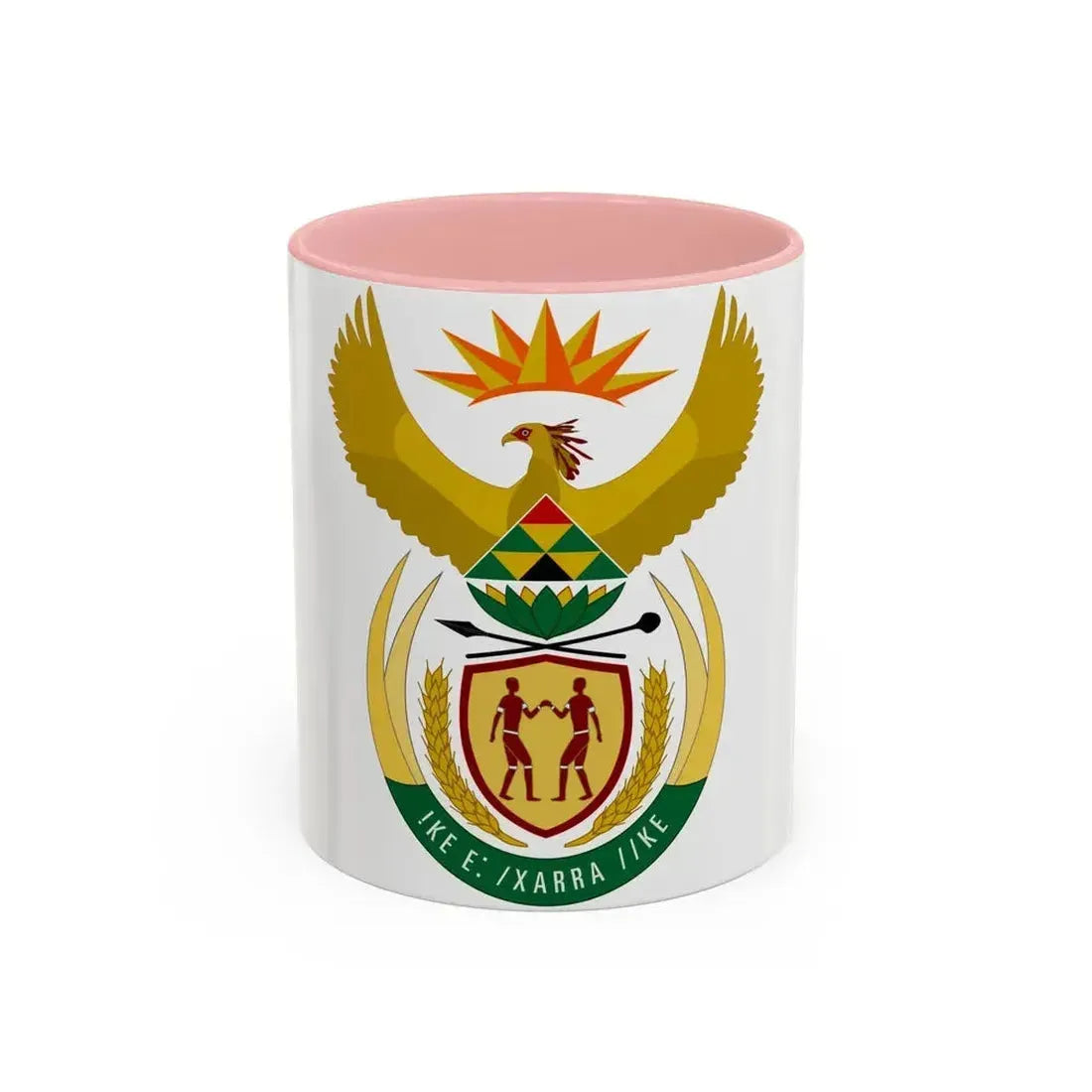 Coat of arms of South Africa - Accent Coffee Mug 11oz Pink - Go Mug Yourself
