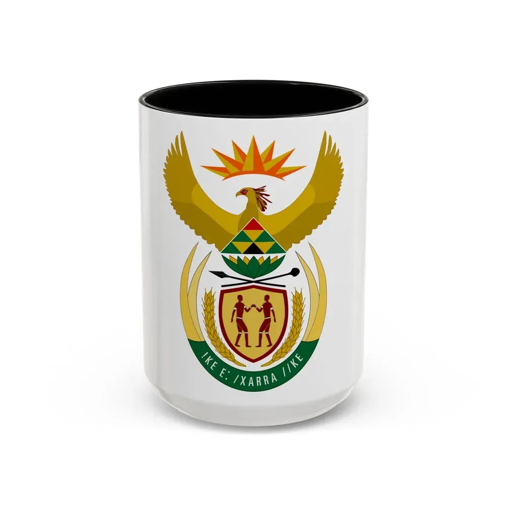 Coat of arms of South Africa - Accent Coffee Mug 15oz Black - Go Mug Yourself
